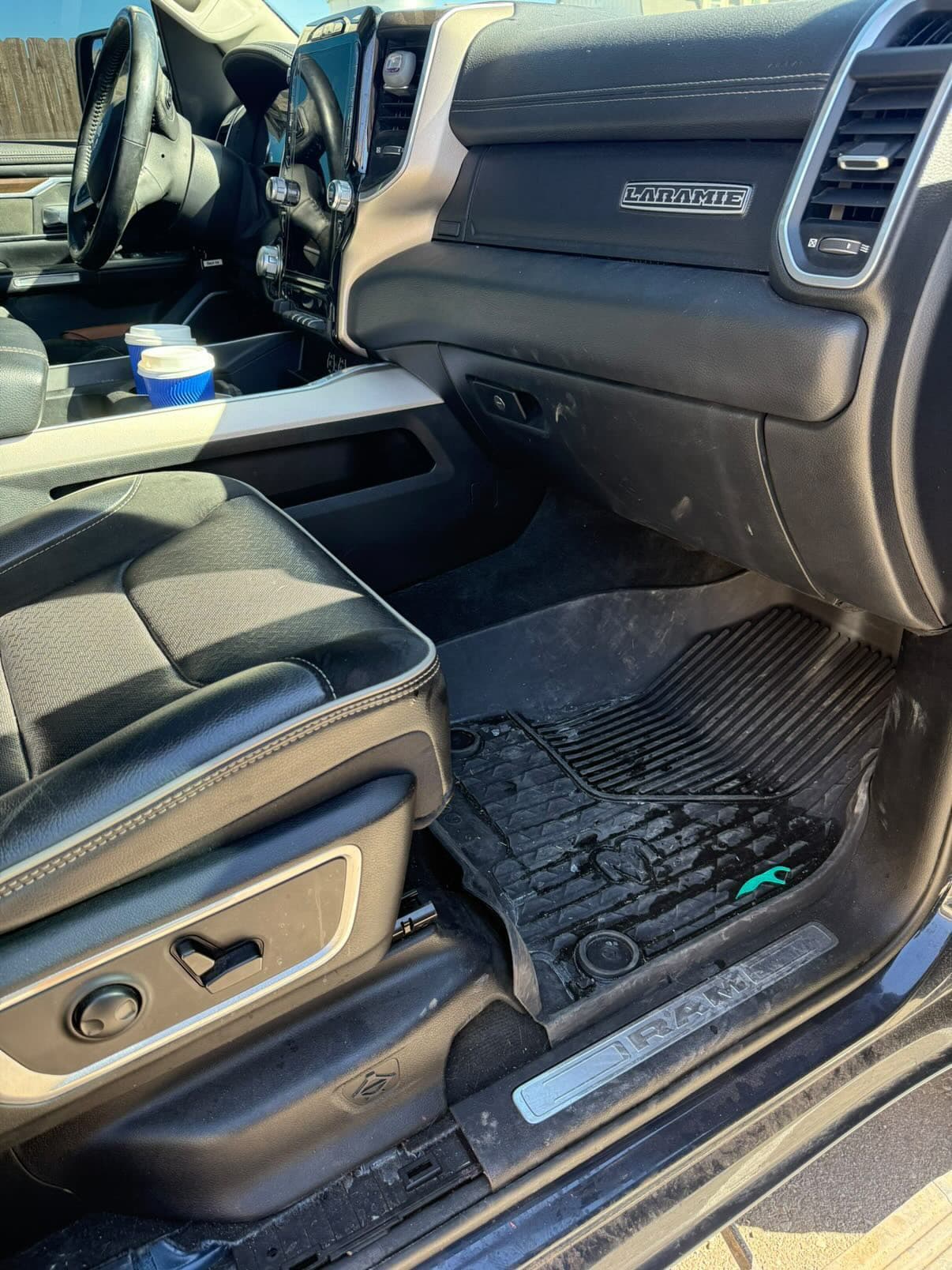 RAM 1500 Laramie dirty interior before detail